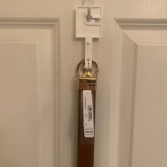 Michael Kors Reversible Black & Brown Genuine Leather Belt, Gold MK Medium New main image 9